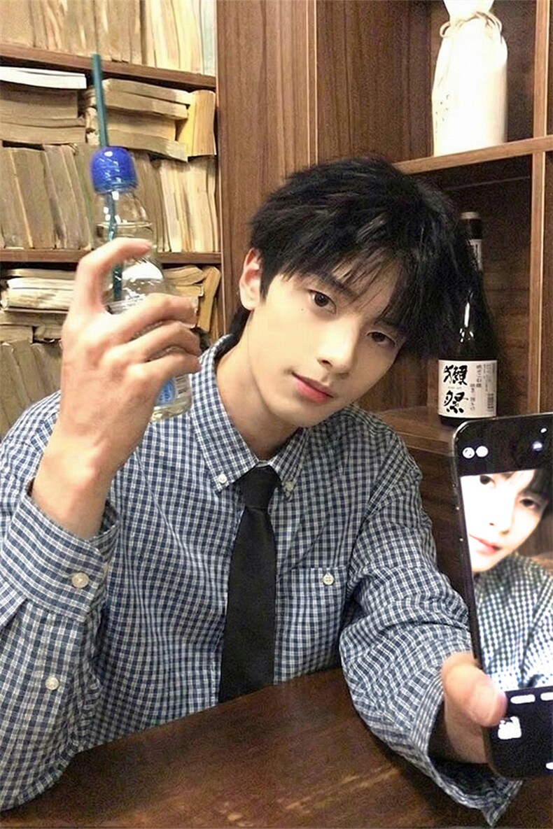 复古长袖格子衬衫拼接2026春季miu系穿搭衬衣男C64134-TP4588,男装衬衫,电商A102