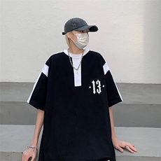B239-1266-P38夏季圆领数字印花重磅短袖T恤男撞色体恤上衣半袖，男装T恤，星座514-2(原B239)