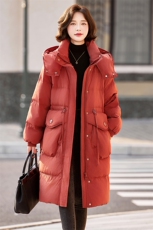 2024冬季新款时尚潮流长款羽绒服修身显瘦保暖外套，女装羽绒服，姿萝菲