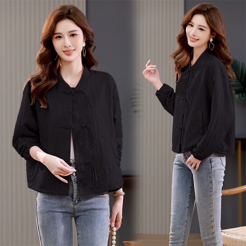 2024年春季新款潮外套女宽松显瘦古风气质减龄改良上衣服女士春秋，女装短外套，简韵佳