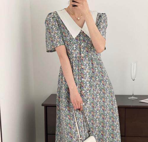 【现货】夏季新款韩版碎花连衣裙，女装连衣裙，one&two