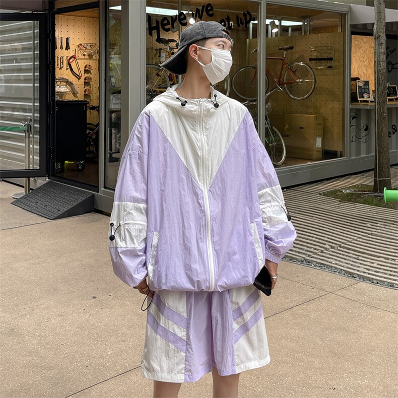 夏季防晒服套装运动风拼色时尚防晒衣夹克衫男XZ514-2-1609-P98,男装防晒衣,星座514-2(原B239)