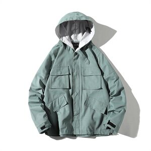 709-JK32-P95 20秋款 港风大口袋工装外套情侣宽松连帽夹克图片