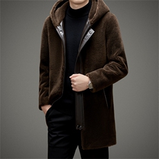 BAMJ-1138钱塘2020-2冬季厚款时尚休闲简约连帽百搭毛呢外套P305，男装毛呢大衣，钱塘207-2