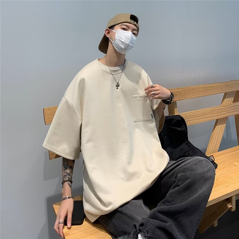 T恤夏季潮圆领ins流行时尚潮牌城市风貌男五分袖新款ST096-P30,男装T恤,星座412-3