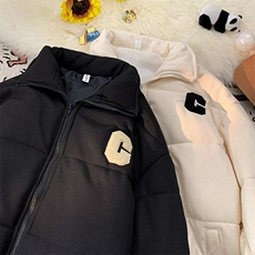 华夫格棉服男款冬季加厚立领面包服外套日系潮牌宽松情侣棉衣800，男装棉衣，星座506B