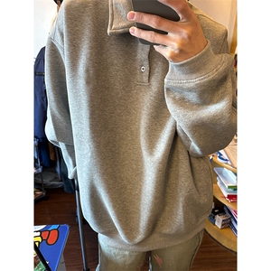 抖音得物高品质二开 26春装美式高街结构设计POLO翻领卫衣外套W77图片