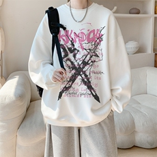 已注册/华棉内景秋冬港风重磅宽松圆领卫衣男WY00774/P35加绒P45，男装卫衣，电商B316