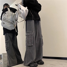 W9235-P60网图现货春季新款水洗工装牛仔裤高街美式复古直筒裤，男装牛仔裤，星座1608-2