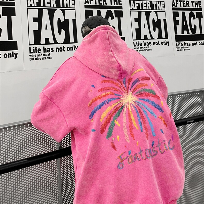 美式潮牌重磅水洗做旧连帽卫衣力推大码男XZ517A-2-Y7760-P68，男装卫衣，星座517A-2