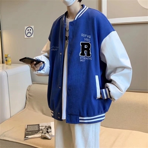 字母刺绣夹克男秋冬季潮流帅气棒球服外套港风潮牌宽松J5184-p65图片