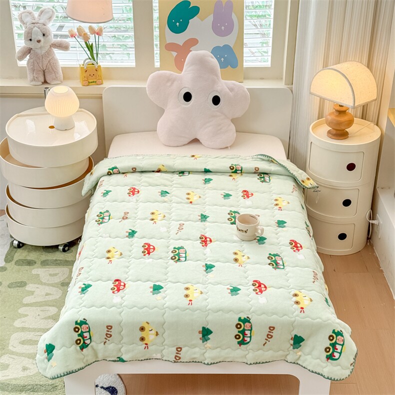 2025新款儿童牛奶绒盖毯双面毛毯，床品套件，一起卖家纺