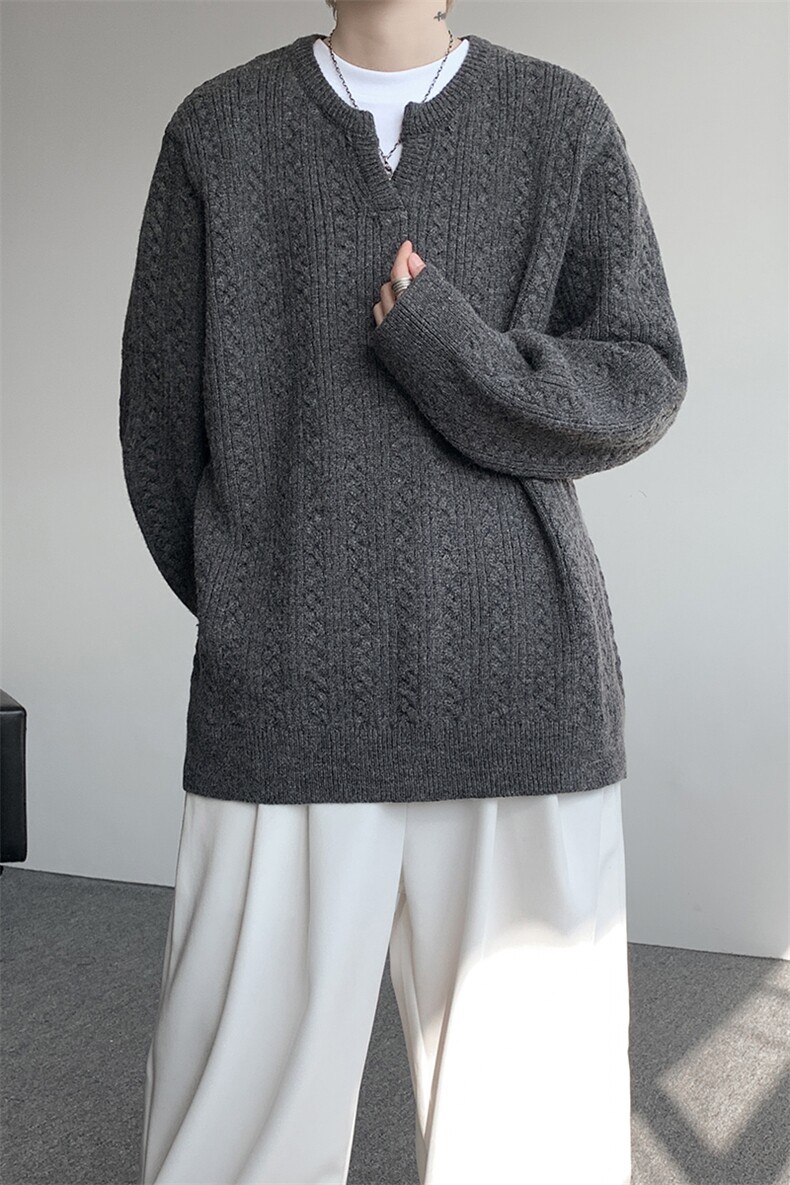 含羊毛！v领麻花羊毛衫男立领套头羊绒衫男针织毛衣男MY1225-P65,男装针织衫/毛衣,电商D206-1