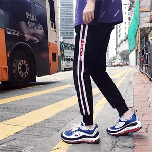 春夏季bf风新款男运动裤小脚裤修身ins长裤919/P35图片