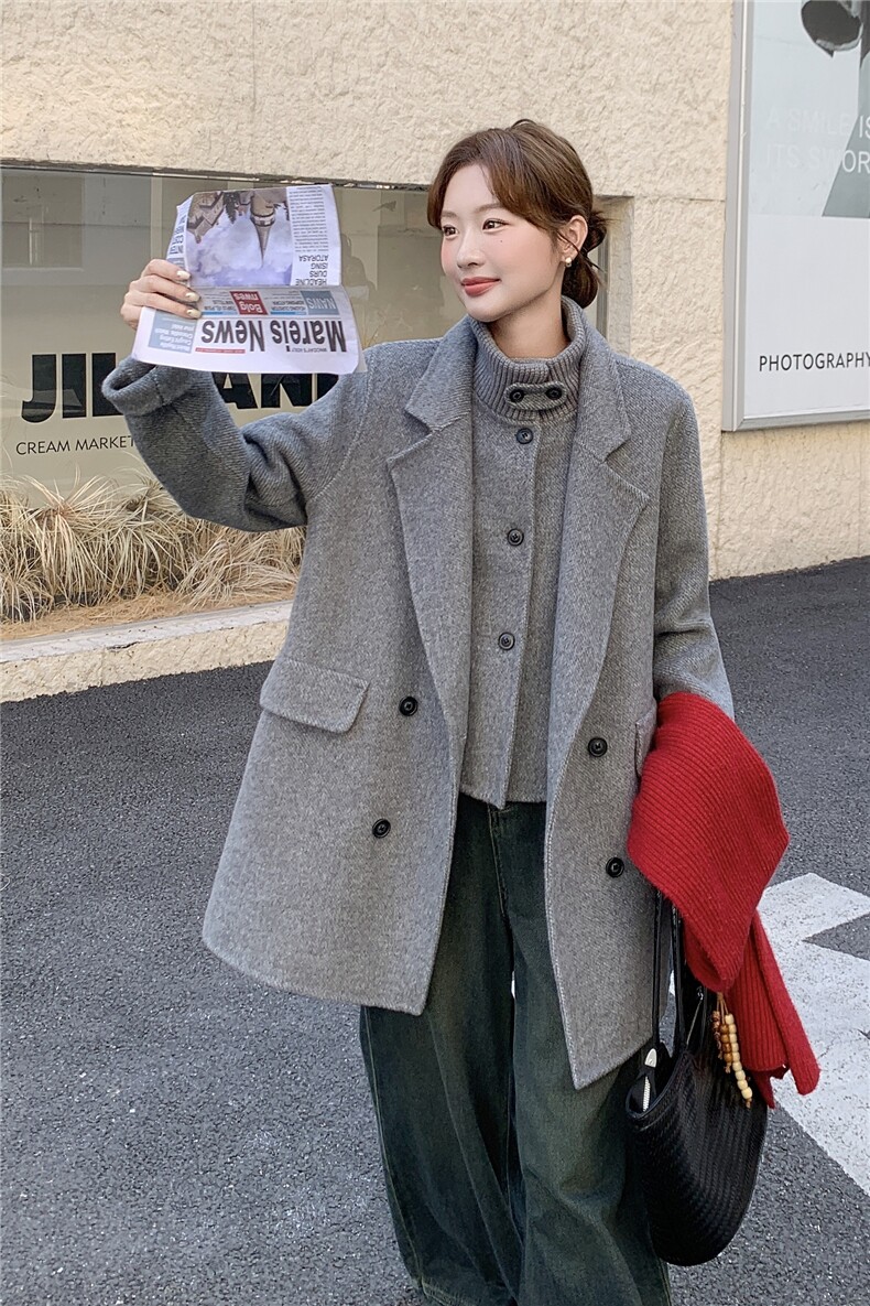 2025年冬季双面羊绒大衣两件套中长款RF2C290-6886#-P315-K465,女装双面呢大衣,蝶眷
