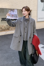 2025年冬季双面羊绒大衣两件套中长款RF2C290-6886#-P315-K465，女装双面呢大衣，蝶眷