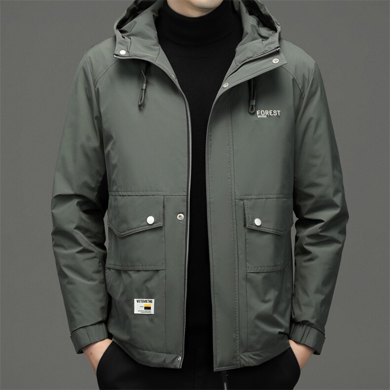 CD8807钱塘2020-2秋冬新款中年男士休闲羽绒服连帽百搭外套P245,男装羽绒服,钱塘207-2