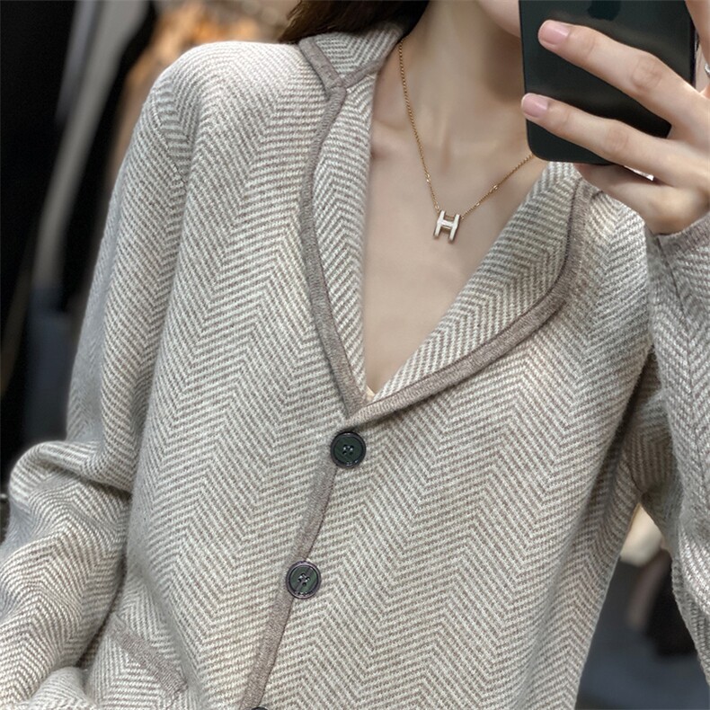 时尚潮流羊毛西装短外套女秋冬季新款显瘦百搭气质外套，女装短外套，狄美羊绒