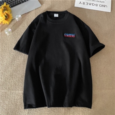 得物抖音供货300克双纱纯棉字母绣花短袖T恤A158-T2539-P28，男装T恤，电商A158