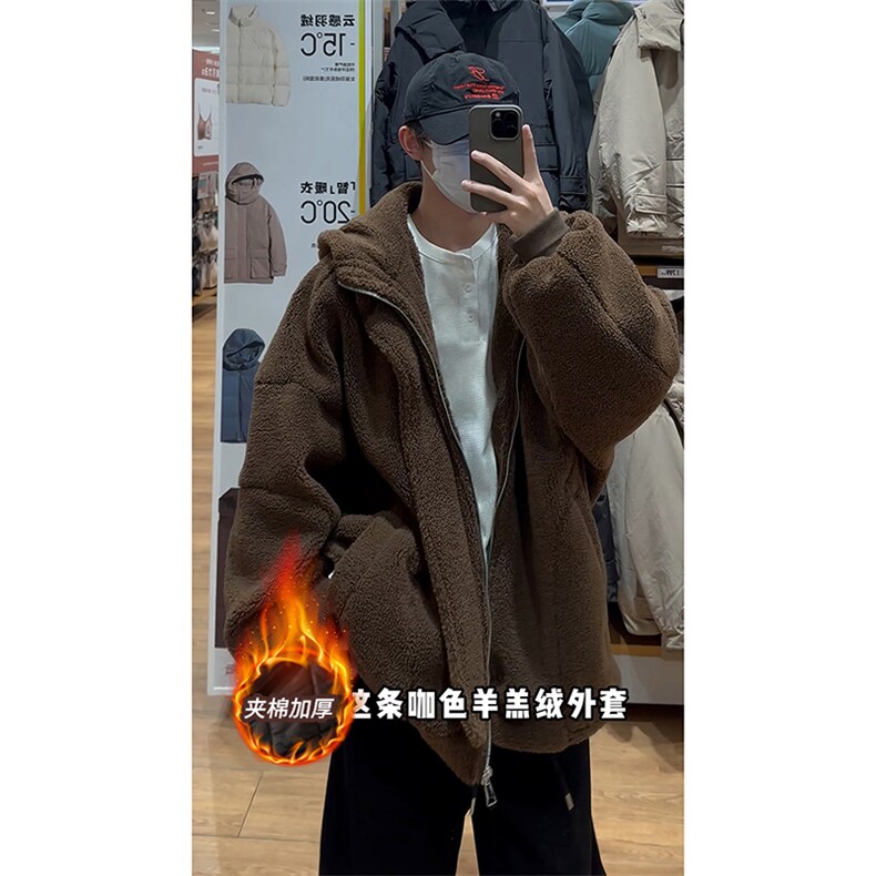 宽松连帽传统复古外套都市潮流经典款韩版个性棉衣HY676TP98,男装棉衣,电商A102B