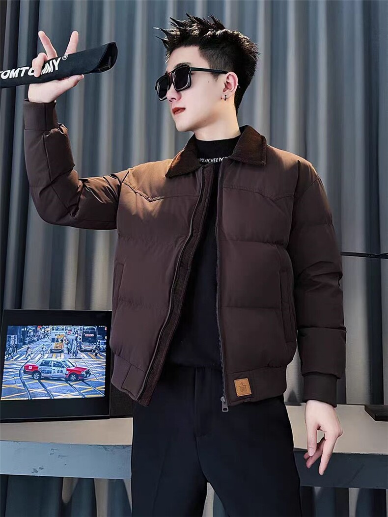(网图)潮流翻领棉衣休闲宽松百搭痞帅时尚棉服保暖313B-1501-P120,男装棉衣,星座313B