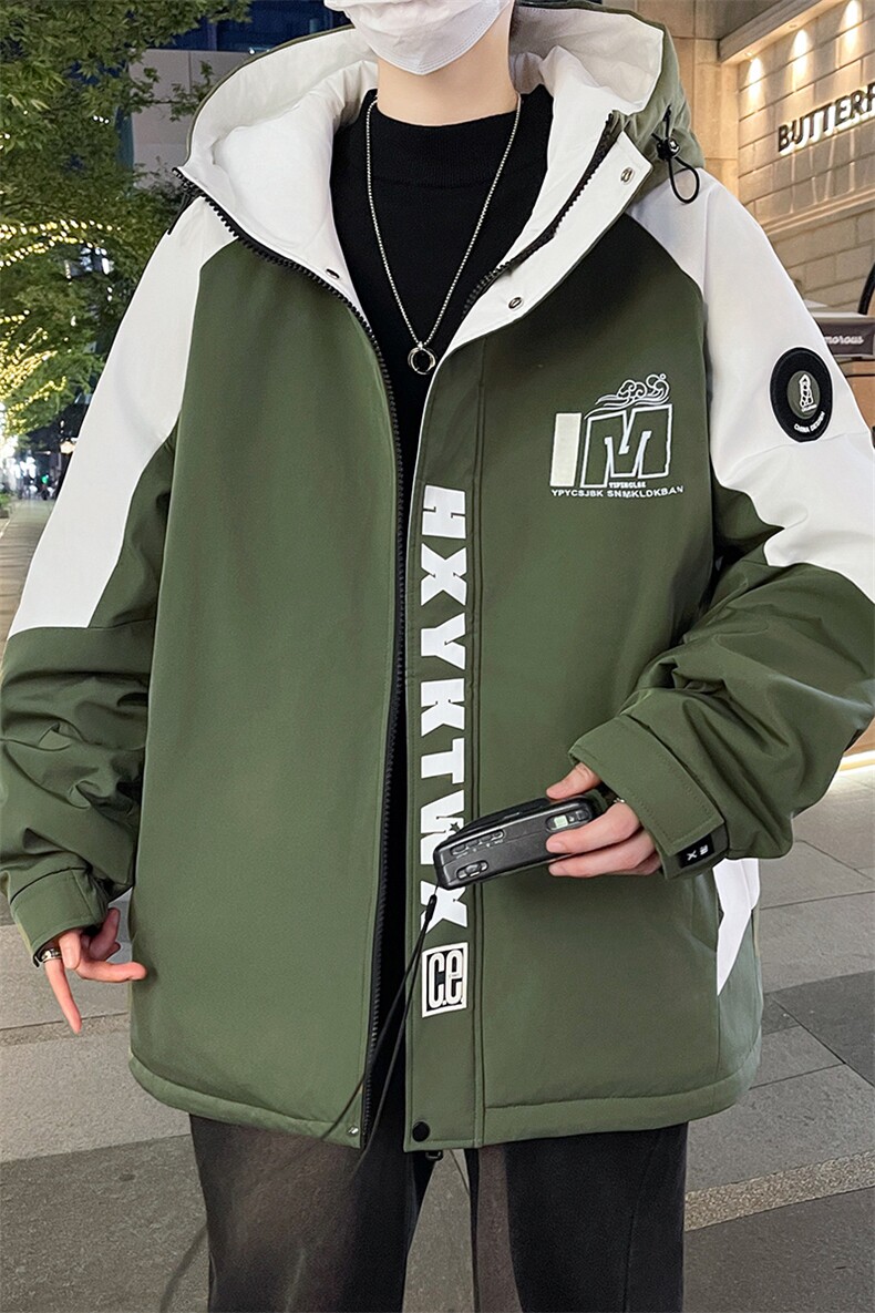 加绒加厚连帽夹克男秋冬时尚潮流加厚棉衣男外套MY1686-P73,男装夹克,星座310B-3