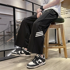 抖音高品质夏季冰丝薄款三条杠休闲九分裤男BK232-P40控58，男装休闲裤，电商B370