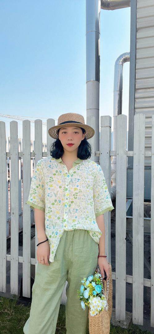 纯苎连衣裙小衫裤子裙子衬衣 时尚风 风淑女风休闲风，女装连衣裙，川哲