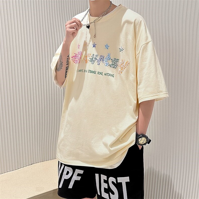 CC341-P43立体发泡印花工艺纯棉短袖情侣T恤控66,男装T恤,星座1611A-1