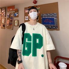 港风短袖上衣男夏潮流印花百搭T恤白底A061-T0120-P30，男装T恤，电商A061