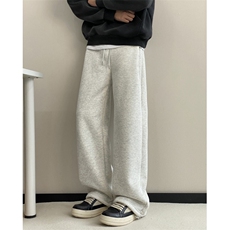 GENIOLAMODE加绒加厚重磅休闲裤子男士秋季新款垂感直筒运动卫裤，男装休闲裤，电商B315