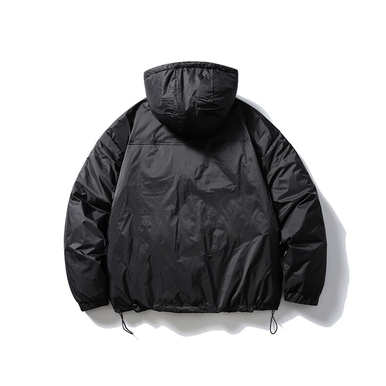 南夏乔装2025冬季新款日系格子暗纹白鸭绒90羽绒服纯色连帽羽绒袄,男装羽绒服,电商S006（B521）