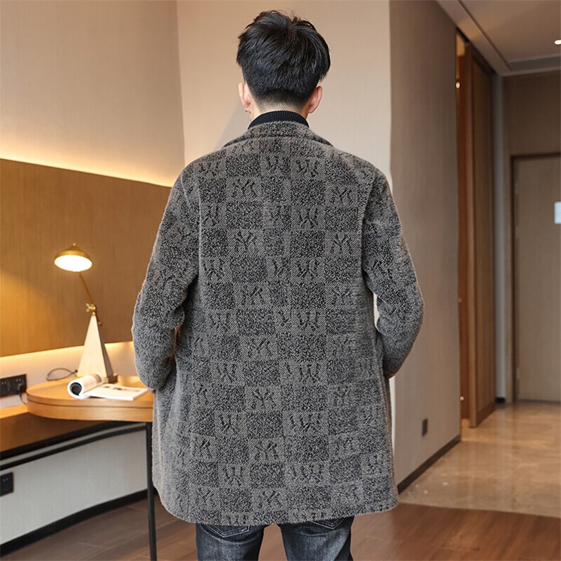 秋冬新款男士毛呢大衣中长款翻领加厚风衣外套男N730P175,男装风衣,电商B226-2（原B217-2）