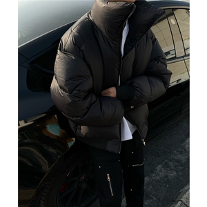 美式短款cleanfit十字星盔甲羽绒棉服面包服立领外套男 H1032P128图片