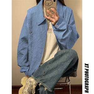 1中性成分聚酯纤维,褶皱撞色大码M-5XL夹克男JK77866P75控118图片