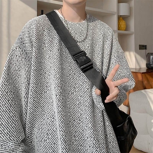 特批P35无差价2025春cleanfit满天星粗花斜纹卫衣男时尚上衣W5064图片