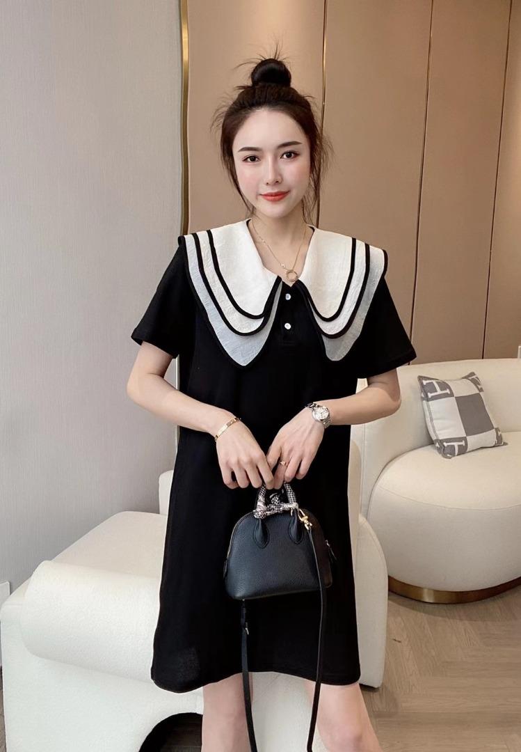 现货新款蝴蝶领显瘦连衣裙,女装连衣裙,依林彩格