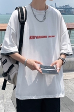 JT55071-P25假两件短袖t恤男大码胖子半袖体恤半截袖港风，男装T恤，电商A040