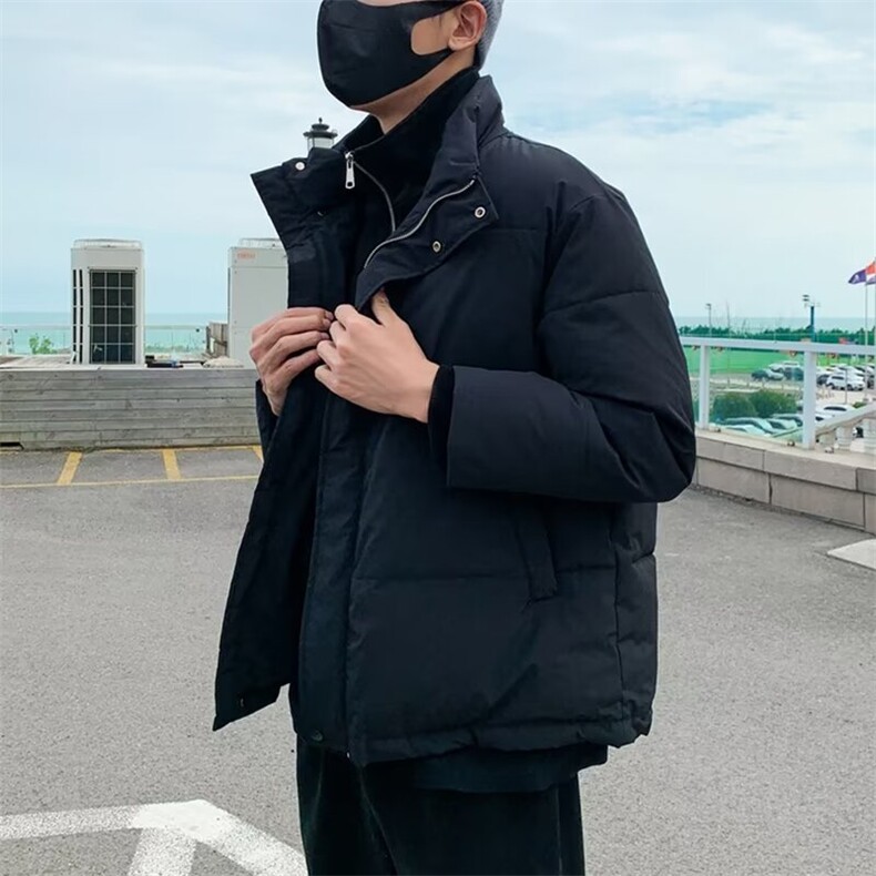 美式高级感假两件棉衣男2024冬加厚保暖宽松休闲立领棉服W223/P95,男装棉衣,星座506
