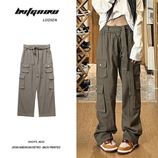 港风抖音品质休闲裤工装裤直筒裤长裤A014-DY2165-P65控88，男装休闲裤，电商A014
