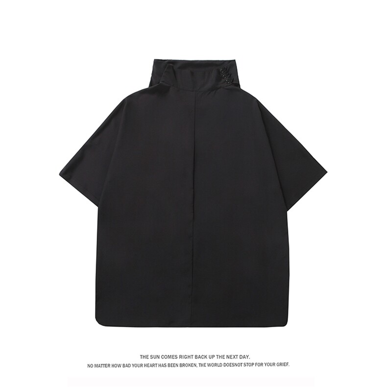 大码G山本耀司冰丝小众设计痞帅高堆领七分中短袖t恤T275/P50控69,男装T恤,星座608A
