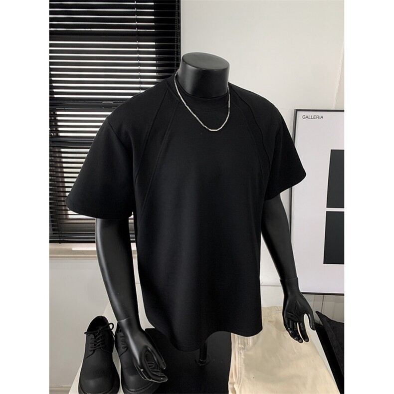 t恤男款夏季短袖cleanfit美式复古五分袖T0117-P38，男装T恤，星座308B-2