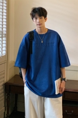 DX501P30港风重磅麂皮绒短袖美式高街t恤男大码半袖男，男装T恤，星座1204-3
