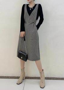 【现货】秋季新款时尚修身显瘦拼接假两件连衣裙，女装连衣裙，名怡