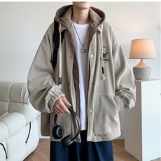 男士外套春秋季2025新款痞帅美式潮牌棒球衣服工装假两件休闲夹克，男装夹克，星座1210-1
