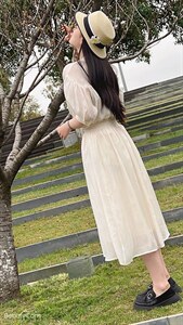 落肩袖港味复古套裙 两色?入哦,其它,乔西儿