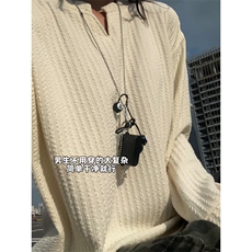 XZ809A/VL01/特P14深度库存量大可谈美式V领肌理感百搭长T卫衣，男装卫衣，星座809A(原222-1)