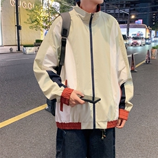 潮牌美式撞色拼接运动立领外套男宽松百搭夹克JK01571-P70，男装夹克，星座308B-2