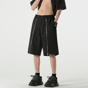 美式高街拉链机能休闲短裤男潮牌宽松西裤XZ211-1-K2323-P45图片