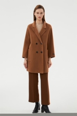 时尚女装双面呢大衣经典驼色显瘦设计优雅气质百搭外套，女装双面呢大衣，阿吉丽克